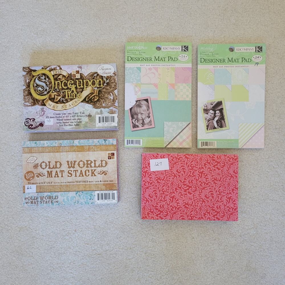 K&Co DCWV Lot Of 5 Assorted Mat Stacks Paper Craft Junk Journaling Scrapbooking